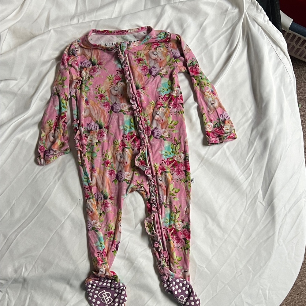 Bums and Roses Little Bum Bums Pink Floral Footie Unicorn